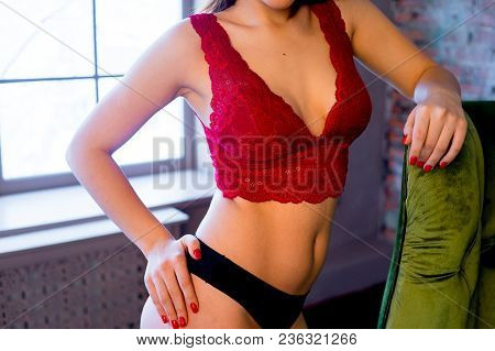 A Portrait Of A Beauriful Woman In A Lingerie