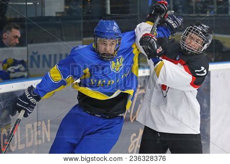 Kyiv, Ukraine - April 14, 2018: Iihf 2018 Ice Hockey U18 World Championship Div 1 Group B Game Ukrai