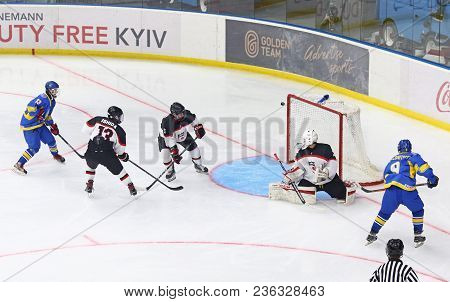 Kyiv, Ukraine - April 14, 2018: Iihf 2018 Ice Hockey U18 World Championship Div 1 Group B Game Ukrai