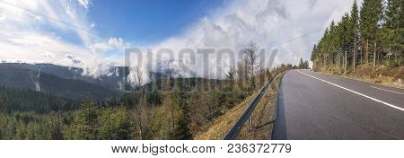 Amazing Landscape With The Schwarzwaldhochstraße Street, Crossing The Northern Black Forest Mountain