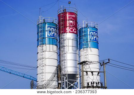 April 16, 2018 - Bangkok, Thailand. Scg - Siam Cement Group And Cpac At Concrete Pumps At Products A