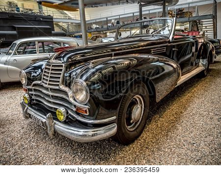 PRAGUE, CZECH REPUBLIC - MARCH 8 2017: Oldtimer Mercedes Benz 770, from 1939-1952, showcased in the National Technical Museum of Prague