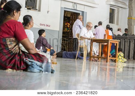 Ashram Of Sri Ramana Maharshi, Tiruvannamalai, Tamil Nadu, India - March Circa, 2018. Unidentified W