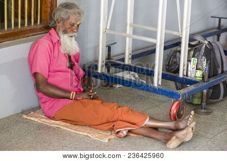 Ashram Of Sri Ramana Maharshi, Tiruvannamalai, Tamil Nadu, India - March Circa, 2018. Unidentified W
