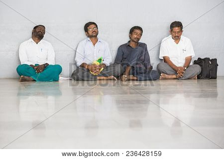 Ashram Of Sri Ramana Maharshi, Tiruvannamalai, Tamil Nadu, India - March Circa, 2018. Unidentified W