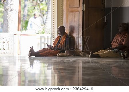 Ashram Of Sri Ramana Maharshi, Tiruvannamalai, Tamil Nadu, India - March Circa, 2018. Unidentified W