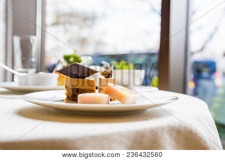 Afternoon Tea Ceremony With A Marzipan Dessert In London