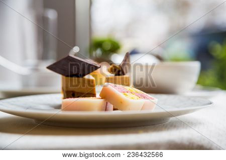 Afternoon Tea Ceremony With A Marzipan Dessert In London