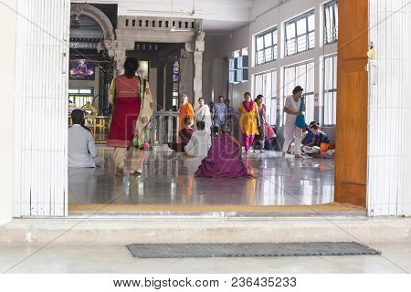 Ashram Of Sri Ramana Maharshi, Tiruvannamalai, Tamil Nadu, India - March Circa, 2018. Unidentified W