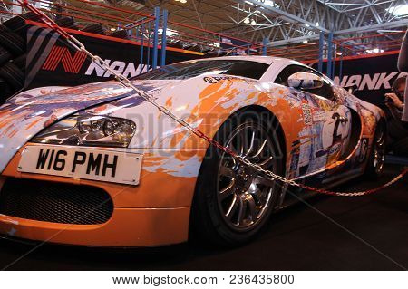 Birmingham - October 10, 2012: Bugatti Veyron Car At The Top Gear Car Exhibition In Birmingham, Uk.