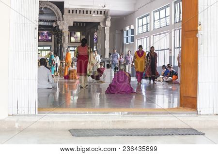 Ashram Of Sri Ramana Maharshi, Tiruvannamalai, Tamil Nadu, India - March Circa, 2018. Unidentified W
