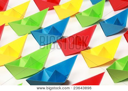 Colored Paper Boats