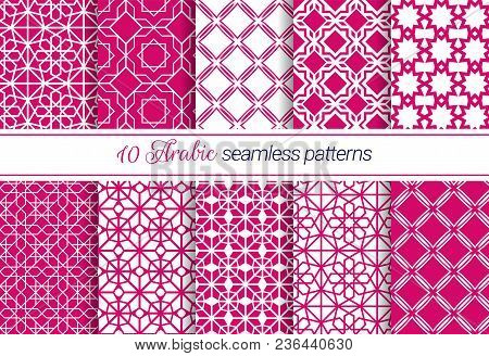 Eastern Seamless Patterns Set. Islamic Geometric Background Collection. Arabic Texture.vector Luxury
