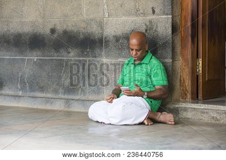 Ashram Of Sri Ramana Maharshi, Tiruvannamalai, Tamil Nadu, India - March Circa, 2018. Unidentified W