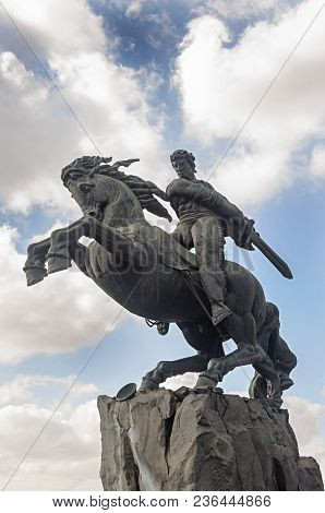 Yerevan, Armenia - October 05, 2017: Equestrian Monument To David Sasuntsi - Armenian National Hero