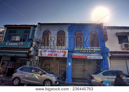 Malacca, Malaysia - July 22 , 2017: Jonker Street Is The Centre Street Of Chinatown In Malacca