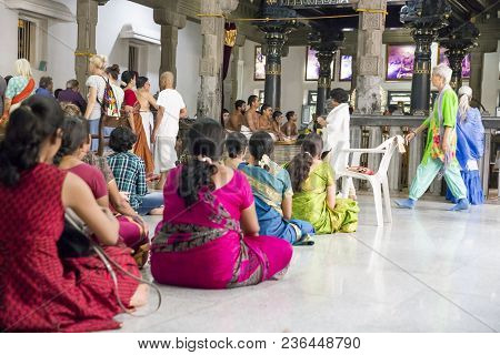 Ashram Of Sri Ramana Maharshi, Tiruvannamalai, Tamil Nadu, India - March Circa, 2018. Unidentified W