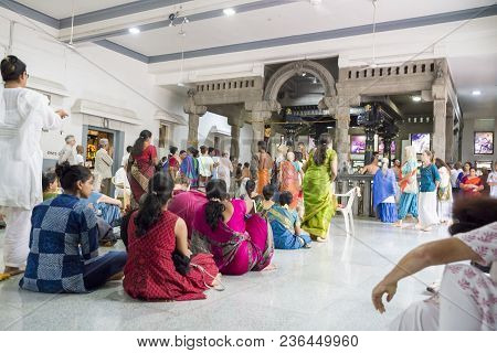 Ashram Of Sri Ramana Maharshi, Tiruvannamalai, Tamil Nadu, India - March Circa, 2018. Unidentified W