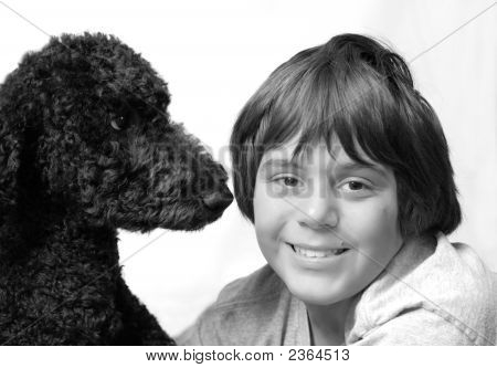 12 År og puddel Bw