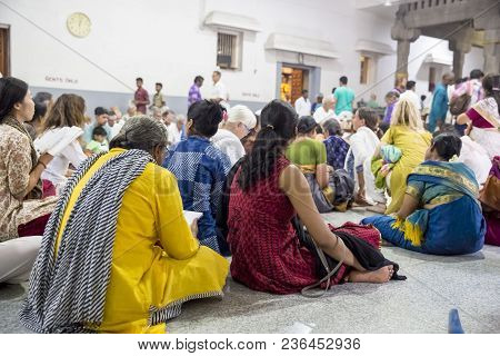 Ashram Of Sri Ramana Maharshi, Tiruvannamalai, Tamil Nadu, India - March Circa, 2018. Unidentified W