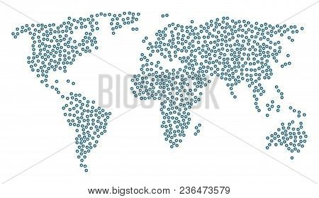 World Composition Map Composed Of Pharmacy Icons. Vector Pharmacy Scattered Flat Elements Are Compos