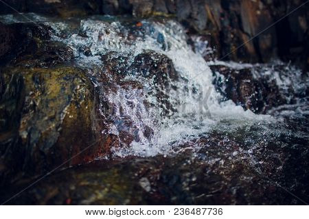 Small Waterfall Vietnam Asia Summer Park Rock