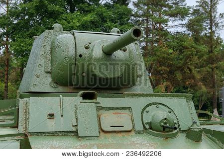 Kirovsk, Russia - September 13, 2015: Heavy Tank Kv-1s. Exposition Of The Memorial Complex 