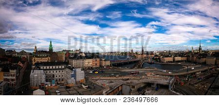 Panorama Aerial View To Stokholm From Katarina Viewpoint - 31 July 2017 Stokholm , Sweden