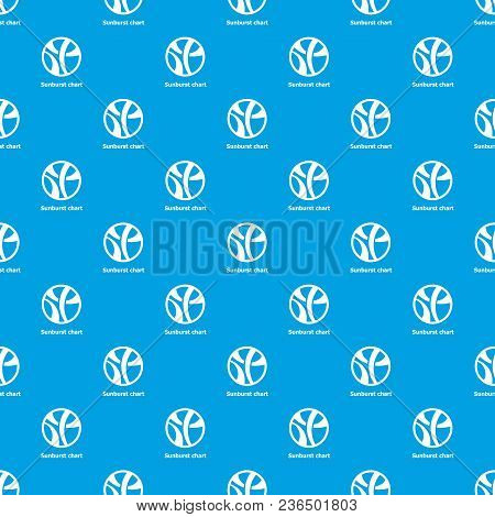 Sunburst Chart Pattern Vector Seamless Blue Repeat For Any Use