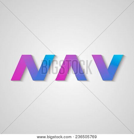 Navcoin Cryptocurrency Symbol Pink Purple Blue On White Background.  Digital Currency. Virtual Money