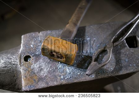 Hammer And Forceps Lie On The Anvil