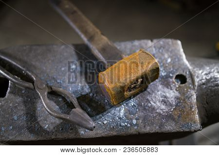 Hammer And Forceps Lie On The Anvil