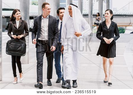 Businessman And Arab Businessman Partner Have A Meeting Together