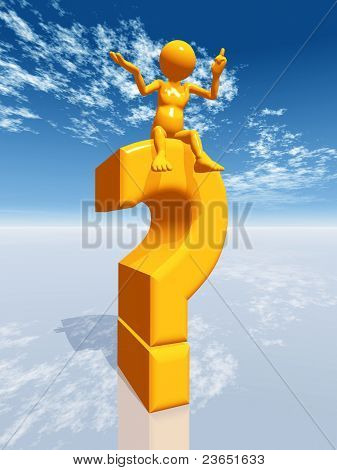 Znak zapytania z myśliciel
