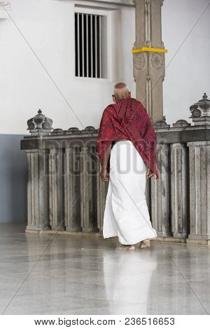 Ashram Of Sri Ramana Maharshi, Tiruvannamalai, Tamil Nadu, India - March Circa, 2018. Unidentified W