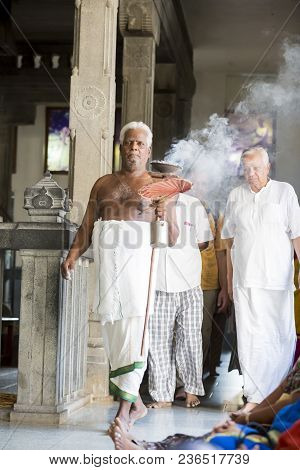 Ashram Of Sri Ramana Maharshi, Tiruvannamalai, Tamil Nadu, India - March Circa, 2018. Unidentified W