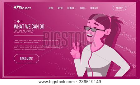 Main Web Page Design Vector. Business Concept. Working Team. Cartoon People. Cloud Room. Illustratio