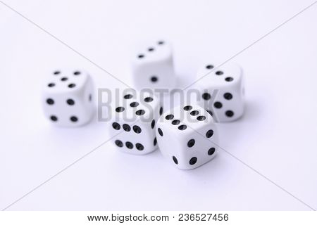 Dice Game With Dice Isolated On White Casino Concept