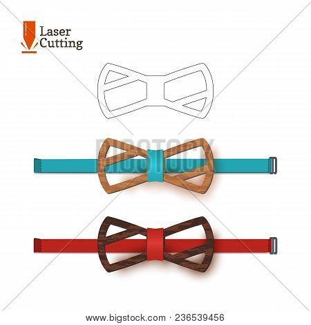 Laser Cut Bow-tie Template For Diy. Vector Silhouette For Cutting A Bow Tie On A Cnc, Lathe Made Of 