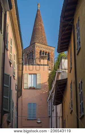 Piacenza, Emilia Romagna, Italy: Old Buildings Of A Typical Street
