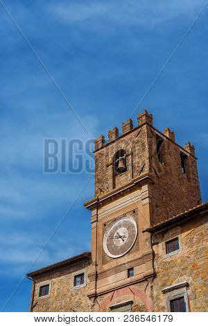 Cortona Old Clocktower, Symbol Of The Ancient City In Tuscany, Completed In The 15th Century (with C