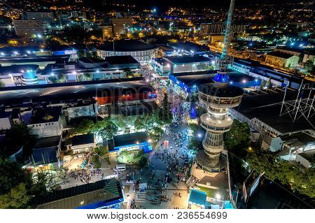 Aerial View Of The Tower Of Ote And The International Exhibition Of Thessaloniki