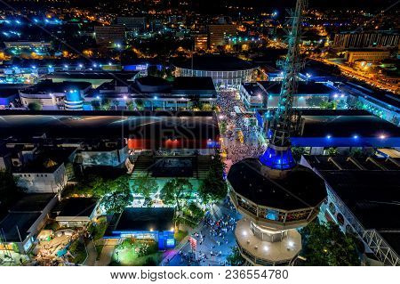 Aerial View Of The Tower Of Ote And The International Exhibition Of Thessaloniki