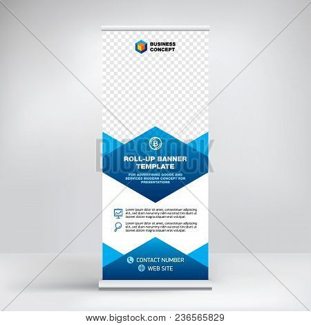 Roll-up Banner Design, Layout Stade For Conferences, Presentations, Promotions And Events, Modern Ab