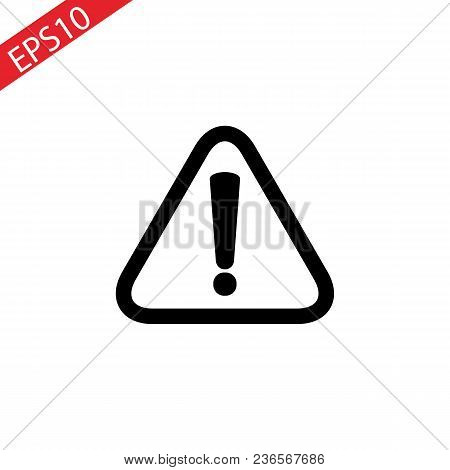 Attention Icon.warning Sign Flat Style On A White Backgroundn