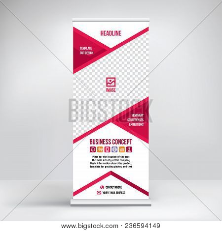 Roll-up Banner Design, Layout Of The Booth For Conferences, Presentations, Promotions And Events, Mo