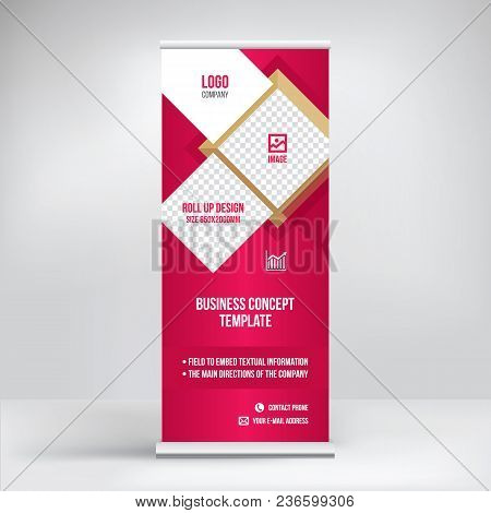 Roll-up Banner, Advertising Stand Design For Conferences, Seminars, Business Presentations, Modern G