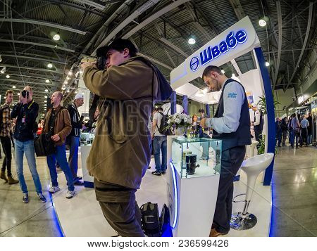 Moscow, Russia - April 13, 2018: Booth Of Shvabe Company At Photoforum 2018 Trade Show And Exhibitio