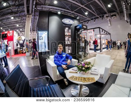 Moscow, Russia - April 13, 2018: Booth Of Lacie Company At Photoforum 2018 Trade Show And Exhibition