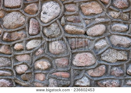 The Wall, Laid Out From The Lodges Of Different Shapes. Background.